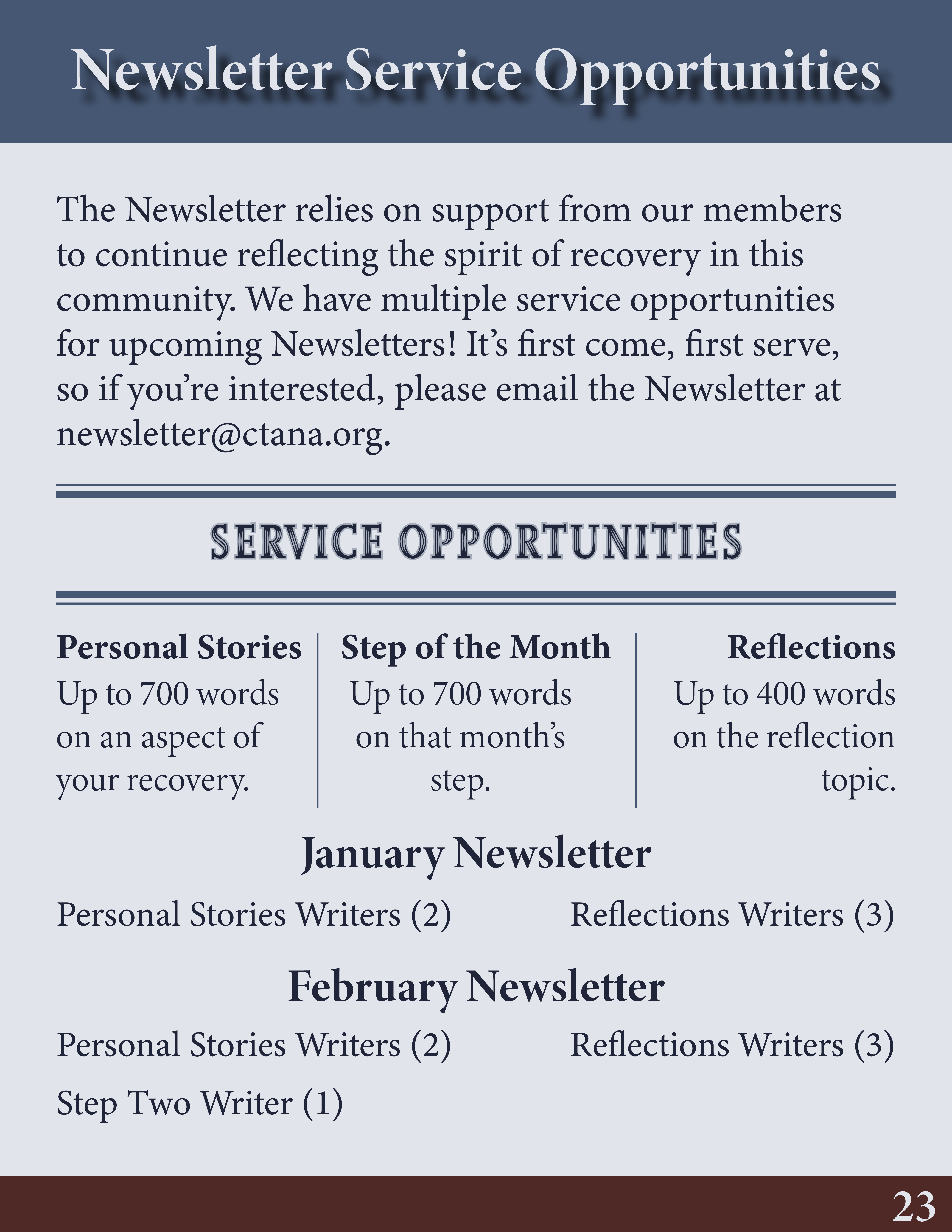 CTANA Newsletter Winter 2025-26