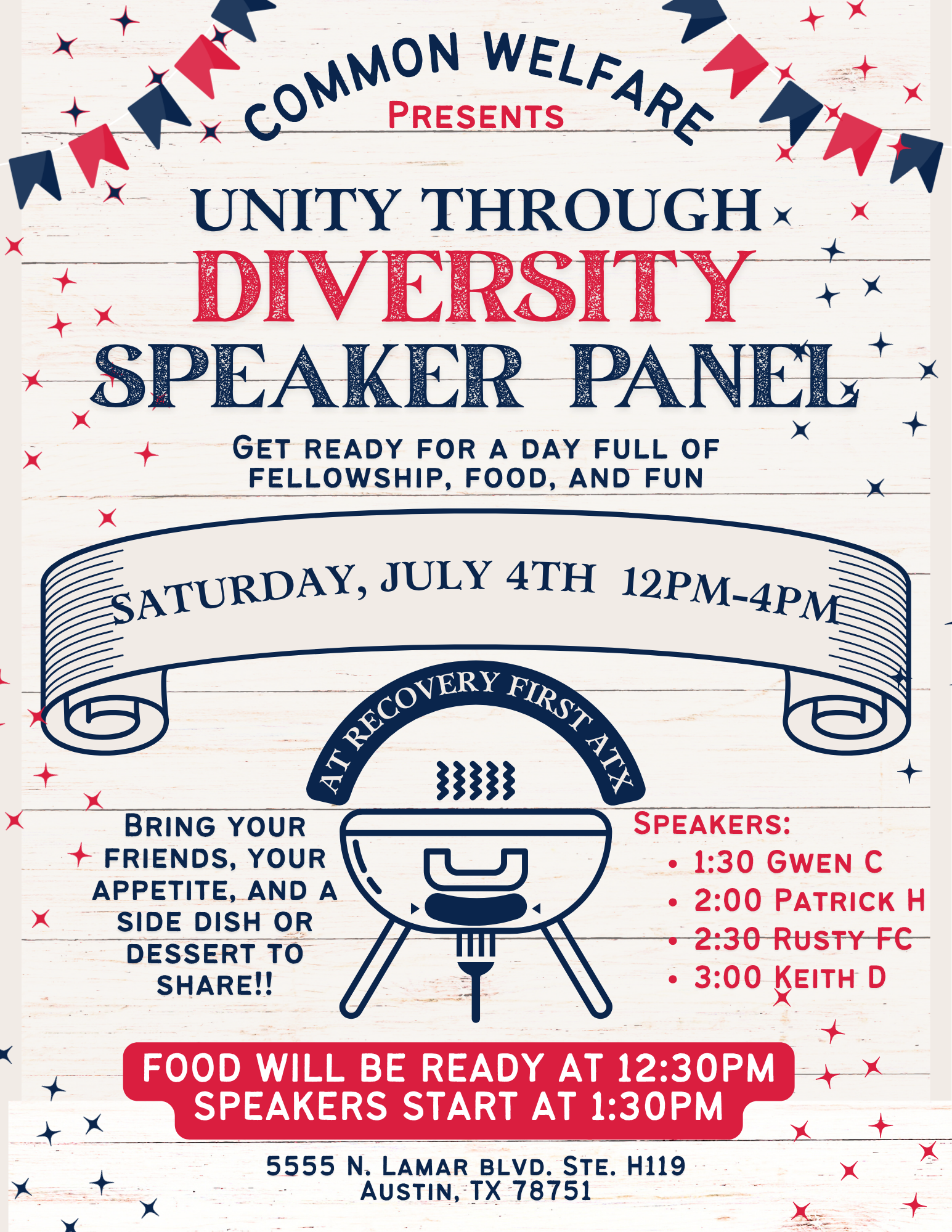 Unity Through Diversity Speaker Panel @ Recovery First ATX | Austin | Texas | United States